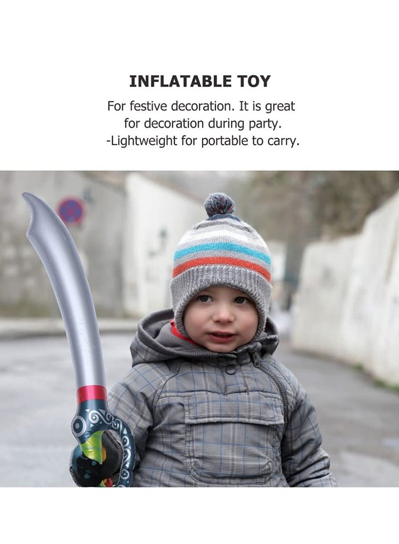 Excefore سيف قراصنة قابل للنفخ، 12 قطعة لعبة قابلة للنفخ، مستلزمات حفلات، حفل سباحة صيفي، لعبة مائية، مستلزمات عيد الهالوين، دمى تنكرية لحفلات الملابس التنكرية - Image 3