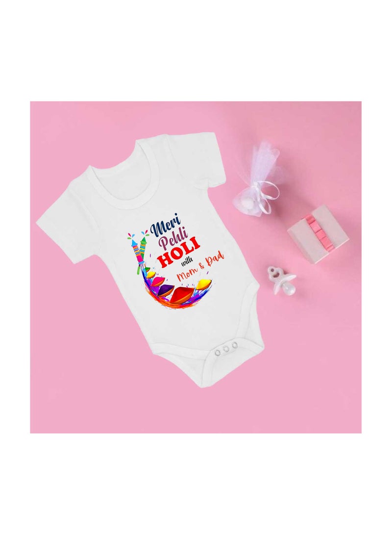 برينت شوب فور مي رومبير للأطفال من Holi Festival بأكمام قصيرة|نسيج قطني|بذلة للأولاد والبنات - ملابس ناعمة ومسامية للاحتفالات الاحتفالية|خفيفة الوزن - Image 2