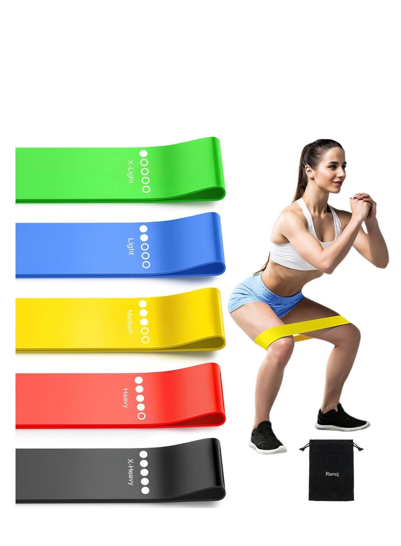 Spall Resistance Bands for Women – Set of 5 Exercise Loop Bands for Legs, Glutes, and Full Body Workouts | Yoga & Home Gym Fitness Bands with Carry Bag - Image 1