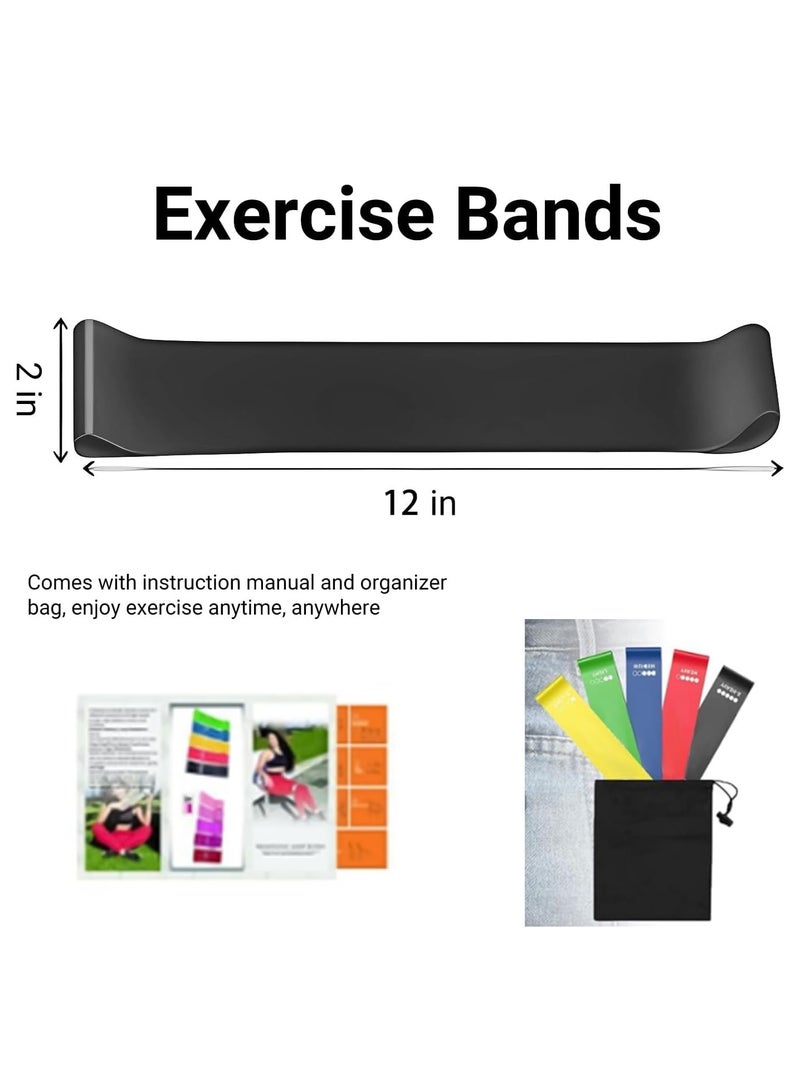 Spall Resistance Bands for Women – Set of 5 Exercise Loop Bands for Legs, Glutes, and Full Body Workouts | Yoga & Home Gym Fitness Bands with Carry Bag - Image 4