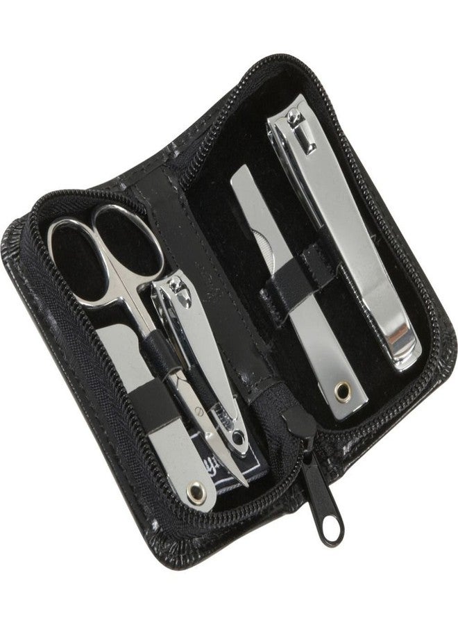 Royce Leather Executive Chrome Plated Aristo Mini Manicure Kit, Chestnut, One Size - Image 2