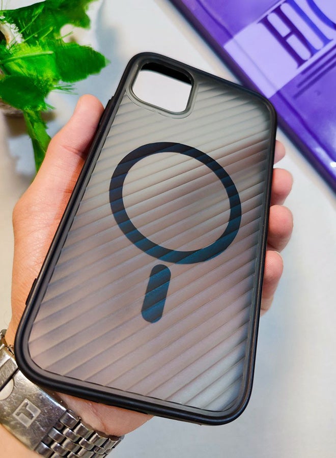 Magnetic Back Case For Iphone 11, Matte Wave Design, Compatible With MagSafe And Wireless Charger, Slim Hard Cover, Shockproof, Scratch Resistant, Fingerprint Resistant, With Premium Rubberized Frame, Camera Lens Protection, Compatible With Iphone 11 - Black - Image 2