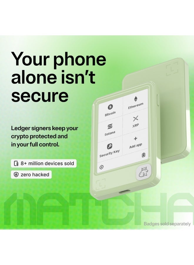 Ledger Nano Gen5 with Recovery Key | Secure Hardware Wallet with 2.8" Touchscreen | Easy Backup & Recovery | Bluetooth & USB-C, Andorid & iOS | Protect Your Crypto & NFTs Anywhere - Matcha Green - Image 3