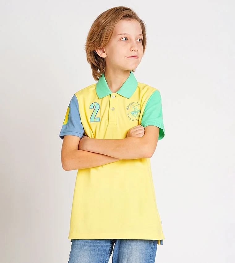 Kids color-blocked polo t-shirt