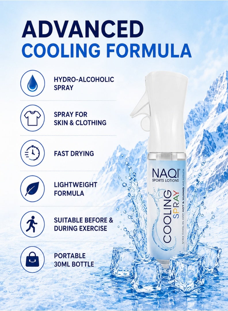 NAQI Cooling Spray 300ml | Instant Cooling Spray for Skin & Sportswear | Cooling Mist for Hot Weather, Exercise & Outdoor Activities | Fast Cooling Relief - Image 2