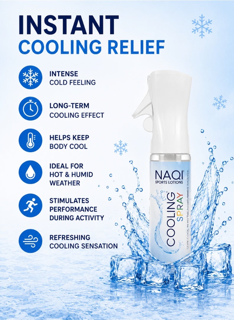 NAQI Cooling Spray 300ml | Instant Cooling Spray for Skin & Sportswear | Cooling Mist for Hot Weather, Exercise & Outdoor Activities | Fast Cooling Relief - Image 3