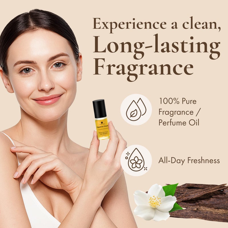 HalalEveryDay زيت الجسم المسك المصري - زجاجة رول أون سعة 1 أونصة | زيت عطر خالي من الكحول و DPG للجسم والشعر والبشرة من حلال إيفري داي - Image 2