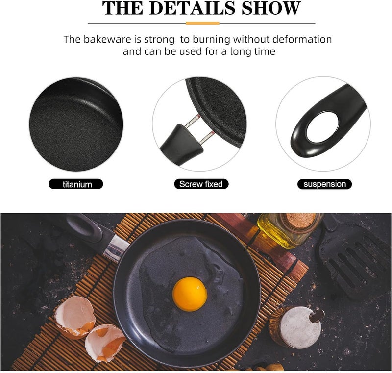 Nonstick Mini Egg Frying Pan Small Blue Skillet Compatible with Induction Cooktops Portable Kitchen Cookware for Cooking Breakfast - Image 2