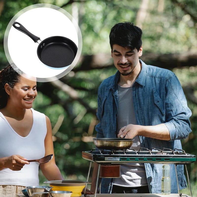 Nonstick Mini Egg Frying Pan Small Blue Skillet Compatible with Induction Cooktops Portable Kitchen Cookware for Cooking Breakfast - Image 4