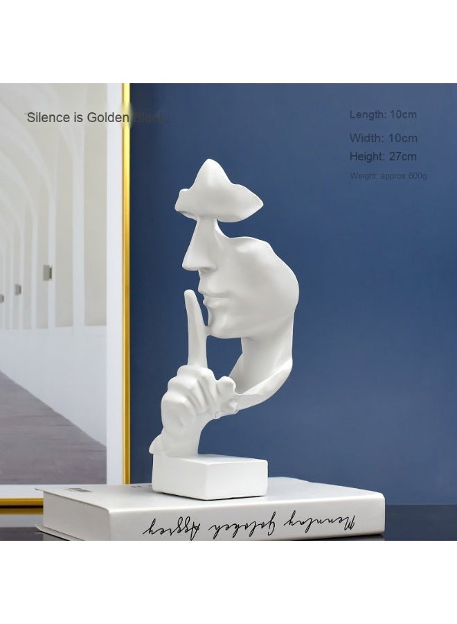 NeeMee European Silent Is Golden Abstract Statue - Unique Resin Art Piece - Image 1