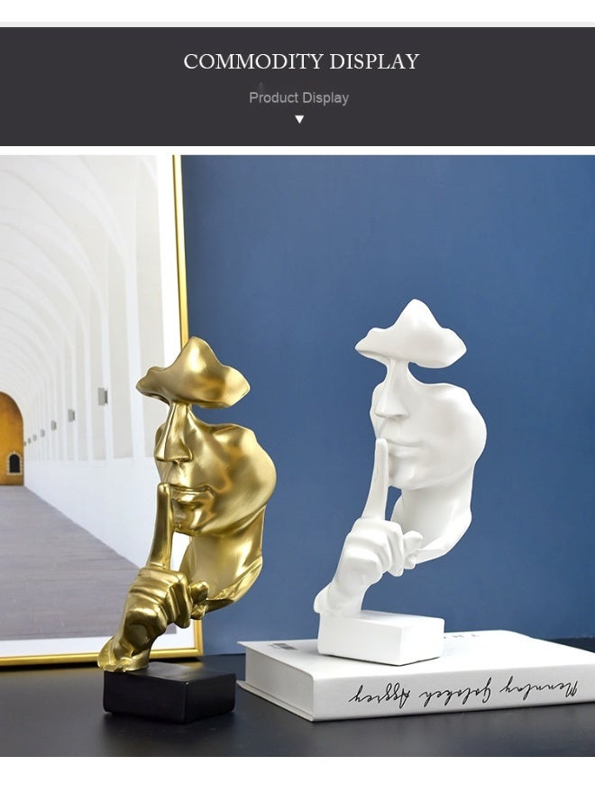 NeeMee European Silent Is Golden Abstract Statue - Unique Resin Art Piece - Image 4