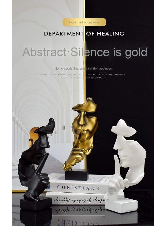 NeeMee European Silent Is Golden Abstract Statue - Unique Resin Art Piece - Image 2