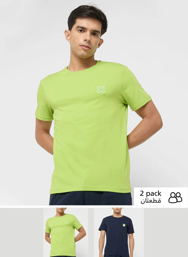 2 Pack Of Logo Crew Neck T-Shirt