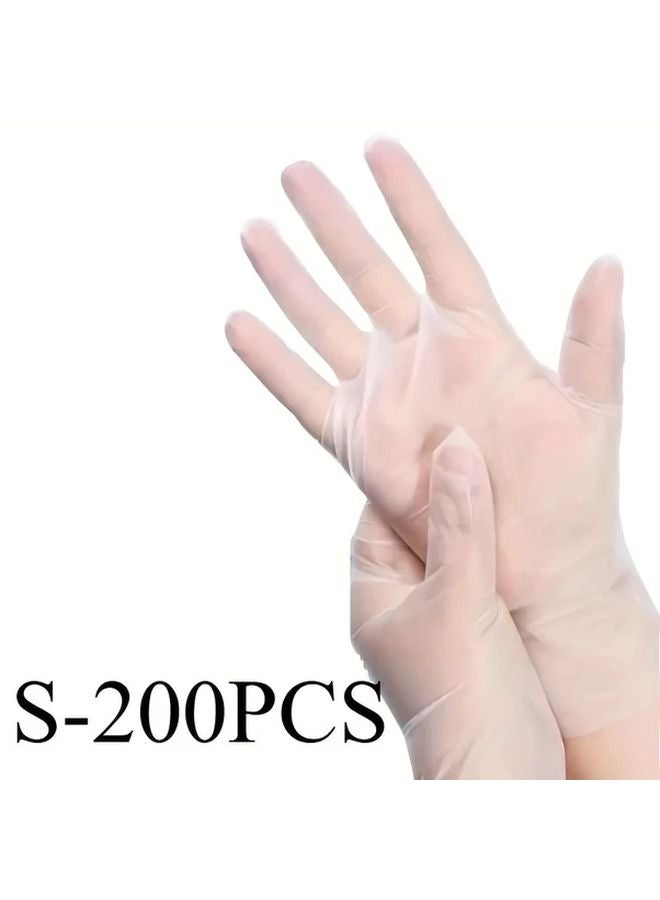 200pcs Disposable TPE Gloves Size S Powder Free Latex Free for Kitchen Bathroom Cleaning - Image 1