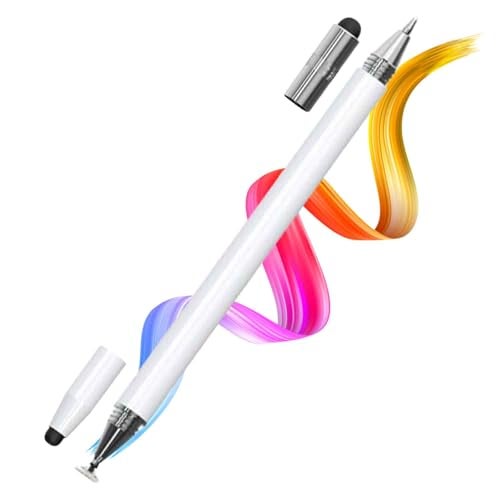 Dyazo 4-in-1 Stylus Pen for Smart Touch Screen Devices with Precision Capacitive Rubber Tip | Fine Point Disc Tip | Pen Functionality | Compatible with iPad, iPhone, Kindle, Android, Tablets & More - Image 1