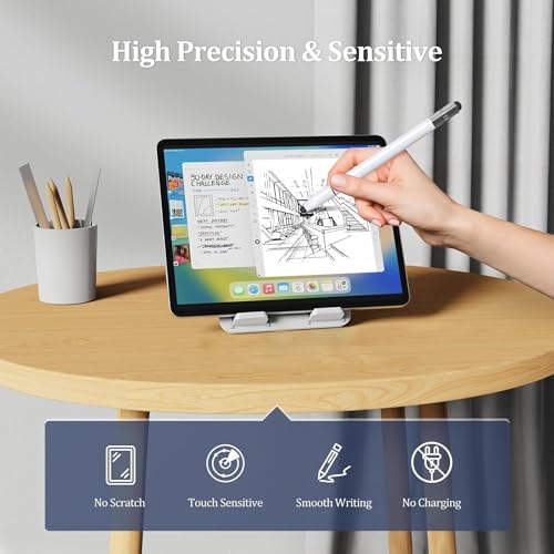 Dyazo 4-in-1 Stylus Pen for Smart Touch Screen Devices with Precision Capacitive Rubber Tip | Fine Point Disc Tip | Pen Functionality | Compatible with iPad, iPhone, Kindle, Android, Tablets & More - Image 4
