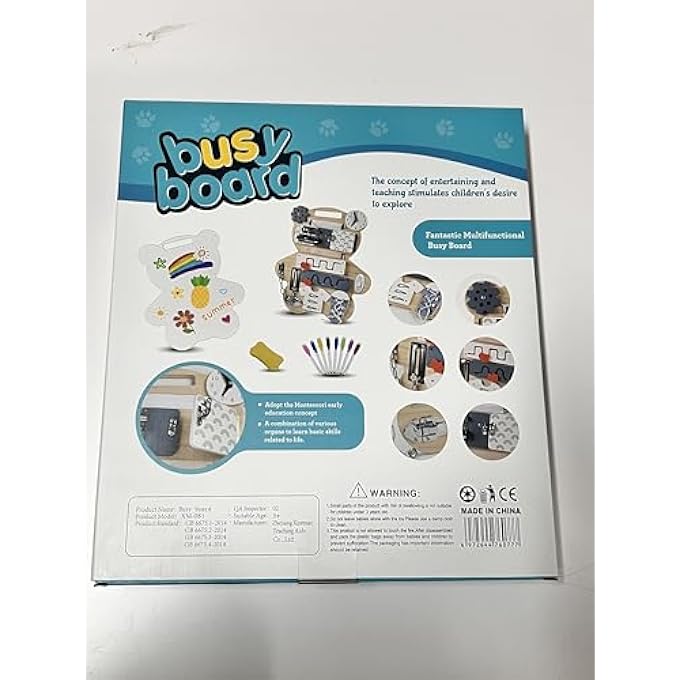 WOODEN MOTOR BOARD, INTERACTIVE WOODEN TOY FOR CHILDREN, SENSORY ACTIVITY BOARD, MONTESSORI TOY FROM 1 YEAR OLD BUSY BOARD FOR BABIES - Image 5