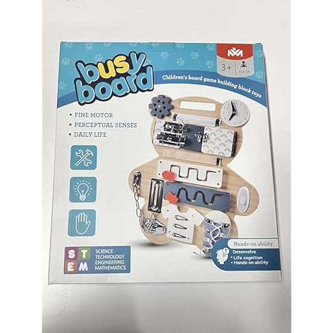 WOODEN MOTOR BOARD, INTERACTIVE WOODEN TOY FOR CHILDREN, SENSORY ACTIVITY BOARD, MONTESSORI TOY FROM 1 YEAR OLD BUSY BOARD FOR BABIES - Image 3