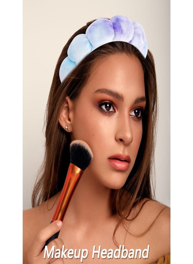 VELSCRUN Spa Headband, Makeup Face Wash Skincare Headbands, 6 Pcs Light Colorful Sponge Bow Tie Get Ready HairBand Facial Wristband Set, Stuff for Teen Girls Women Trendy Fashion Hair Accessories - Image 3