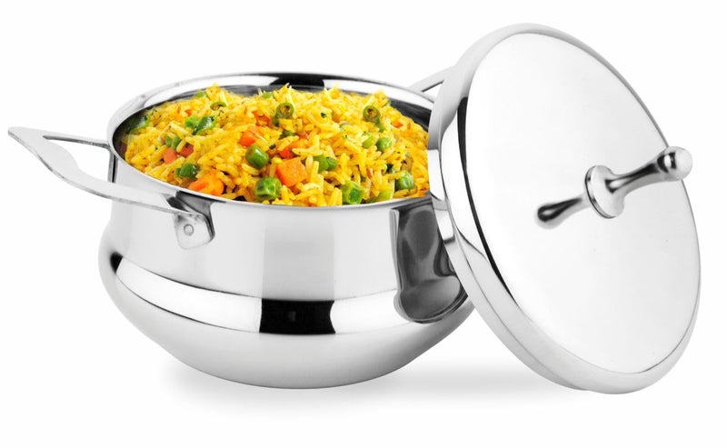 Chakmak Arabian Handi Plain | Set of 3 Piece | Stainless Steel | Handi with Lid | Multipurpose Cooking & Serving Handi - Image 2