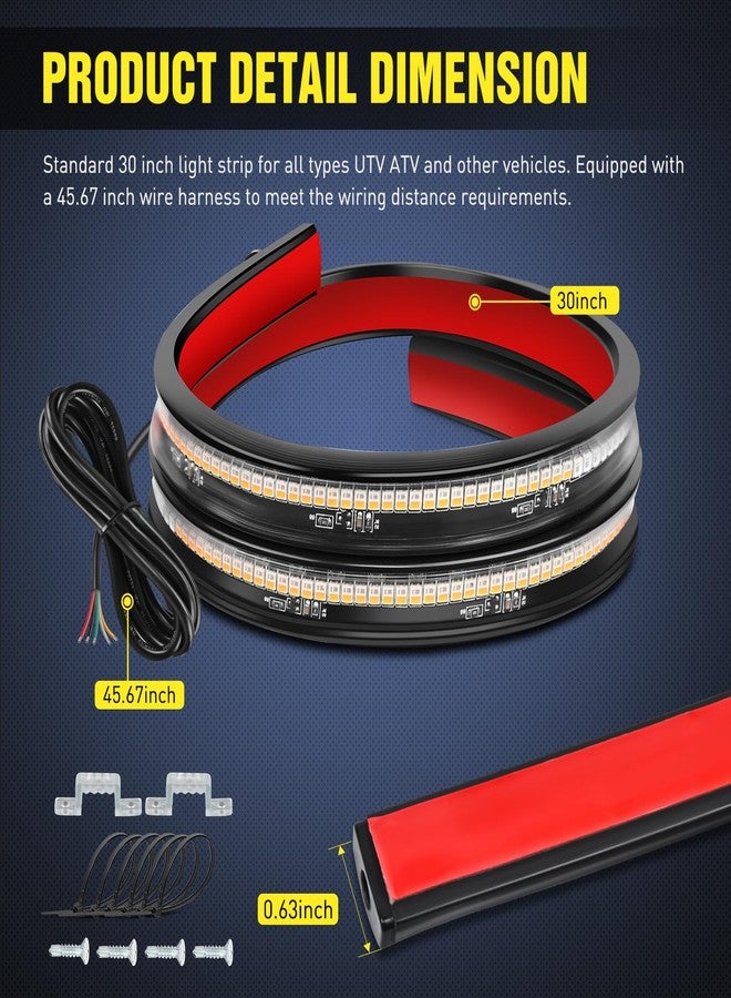 نيلايت شريط إضاءة خلفي من نايلايت بطول 30 بوصة لسيارات UTV، مزود بـ 204 مصباح LED أحمر للتشغيل والفرامل، وأضواء إشارة انعطاف صفراء، متوافق مع سيارات بولاريس RZR، وكاواساكي بايونير، وكان آم، وعربات الجولف، والشاحنات، والمقطورات المخصصة للطرق الوعرة. - Image 2