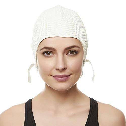 BEEMO Swim Cap Women Chin Strap Swimming Caps- White - Image 2