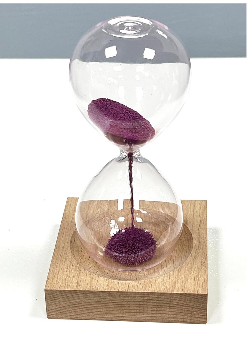 Rubik ساعة رملية، ساعة رملية مغناطيسية مع قاعدة خشبية لتزيين المنزل وإكسسوارات المكتب (مغنتا) - Image 3