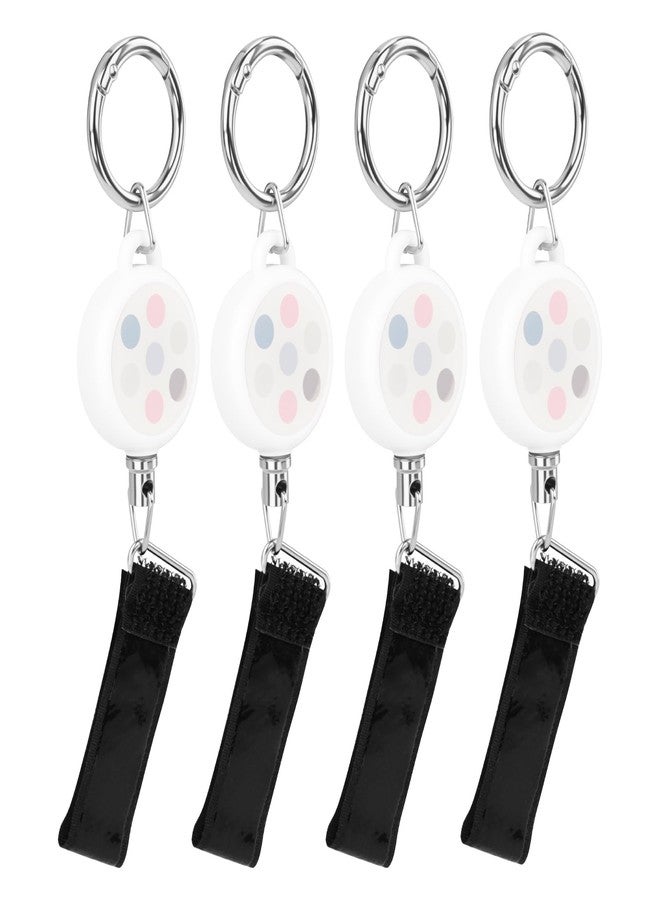 Homakover 4 Pack Retractable Portable Pen Holder Keychain, Adjustable Hook and Loop Pen Clip for Nurses, Teachers, Mechanics (White) - Image 1