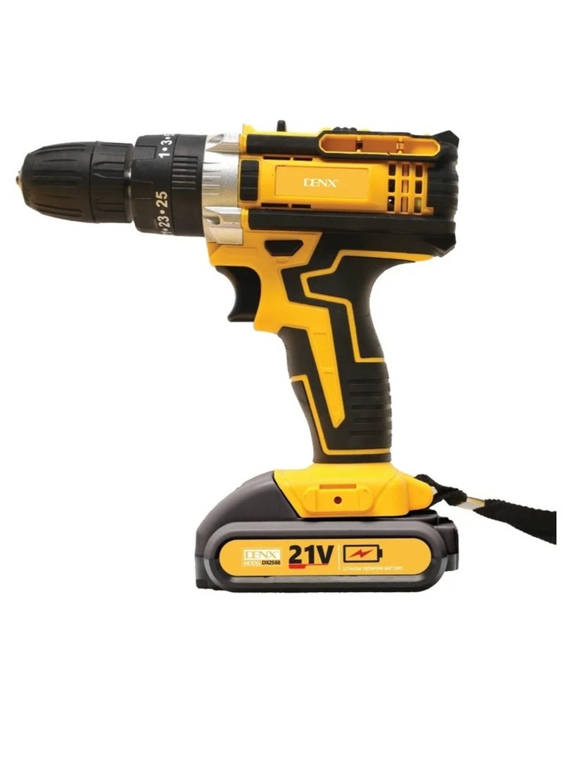 Dinex 21V Cordless Electric Drill with Two Speed ​​Brush Motor, 18 Adjustable Torque Gears, and Adjustable Hole Drilling Machine - Image 3