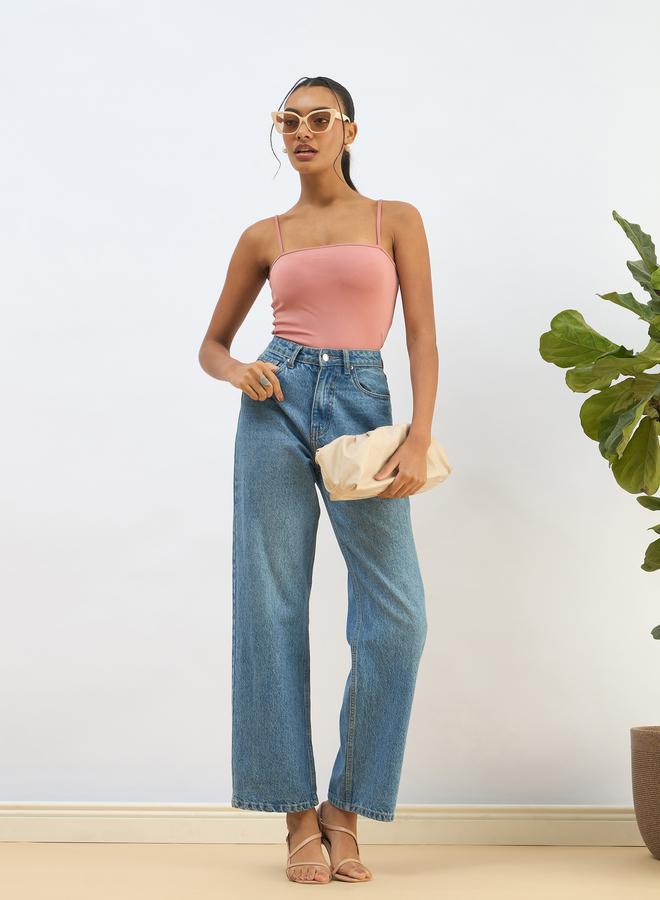 ساسافراس بودي سوت نسائي وردي بحمالات من الكروشيه - Image 2