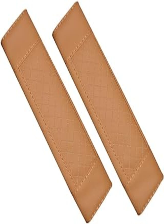 2 Piece Leather Car Seat Belt Cover For All Cars/Model GTC200 - Brown