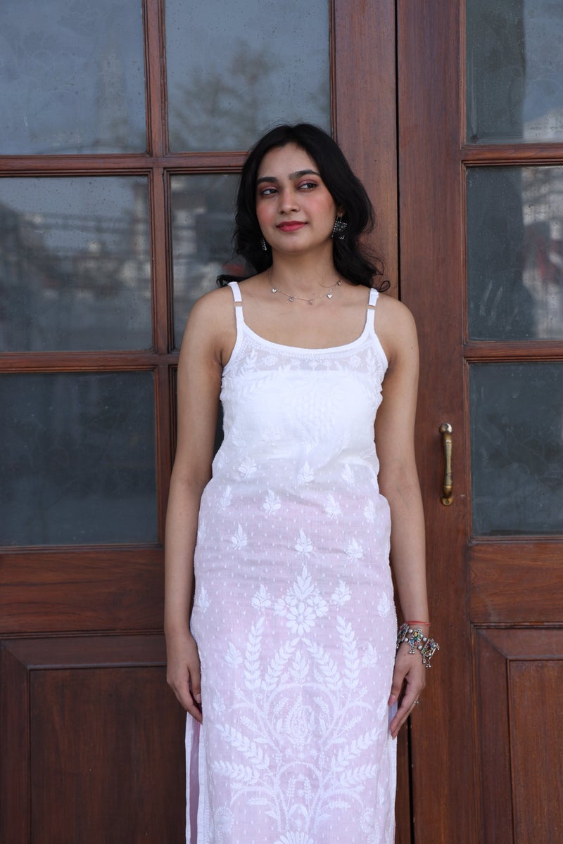 UNDYED White Chikankari Kurti for Women - Image 4