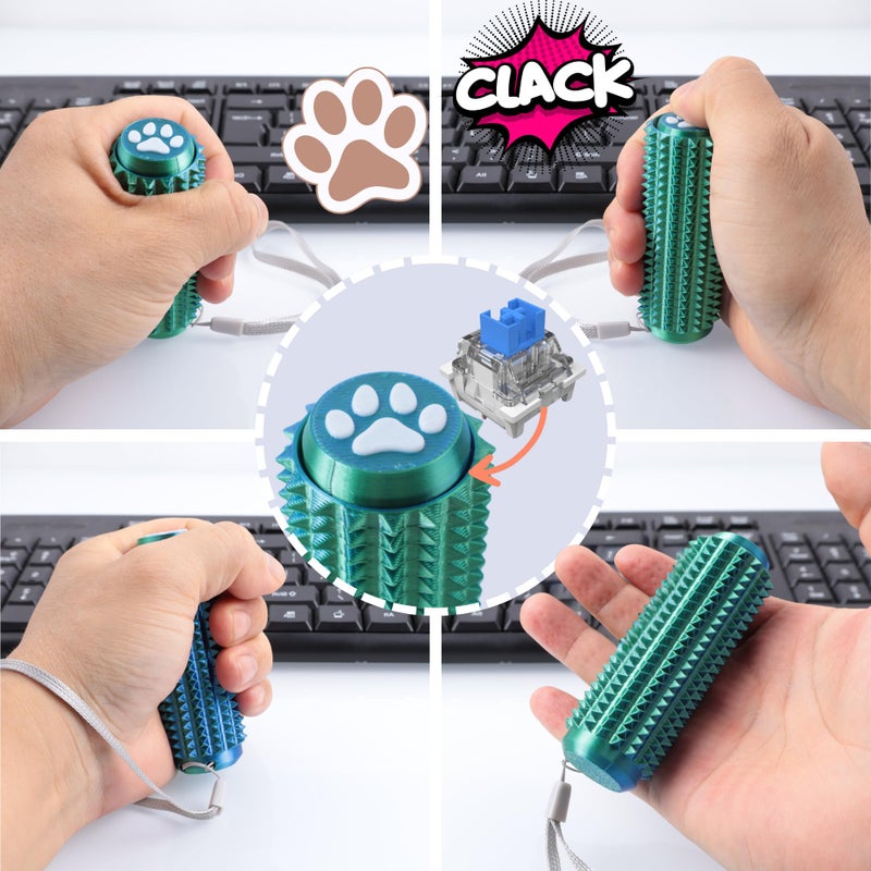 Galapopo 2PCS Little Ouchies Fidget with Cat Dog Paw Button, Sensory Pain Stim Fidget Toys for Adults & Teens, Anxiety and Stress Relief Items, Spiky Grippy Stim Tool, Portable ADHD Autism Fidget Clicker - Image 5