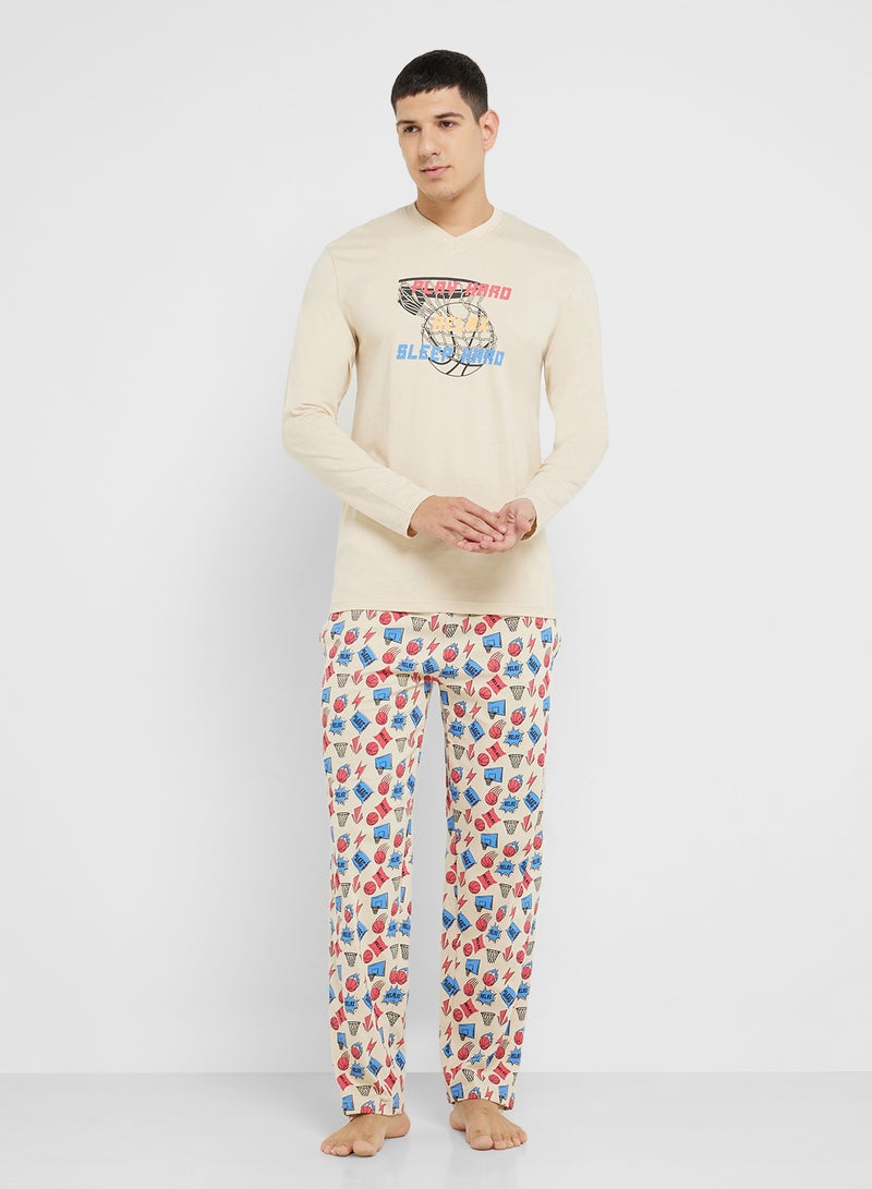 Robert Wood Nightwear T-Shirt & Pants Sets  - Image 1