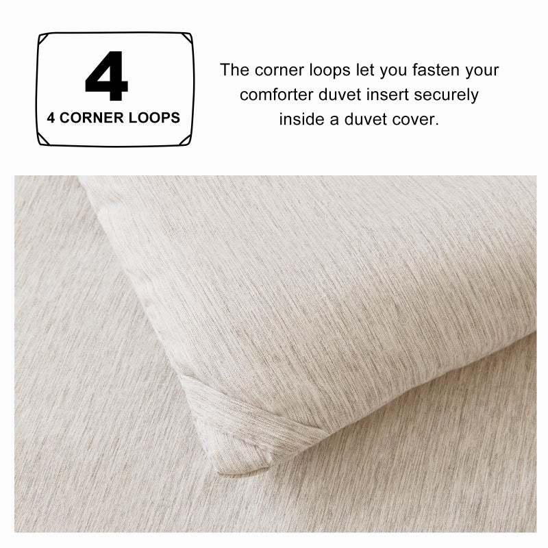 CozyLux King Size Comforter Set - 3 Pieces Beige Soft Luxury Cationic Dyeing Bedding Comforter for All Season, Breathable Lightweight Fluffy Boho Bed Sets with 1 Comforter and 2 Pillow Shams - Image 4