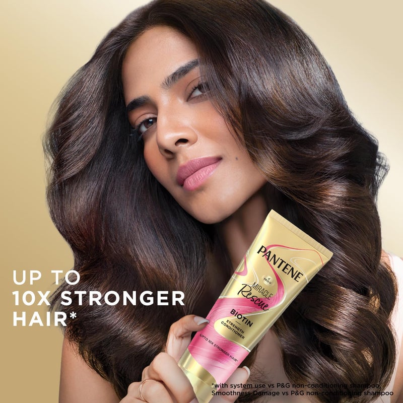 Pantene Miracle Rescue Biotin Strength Conditioner 10X Stronger Hair Lightweight Smooth Suitable For All Hair Types 200Ml 1 Count - Image 3