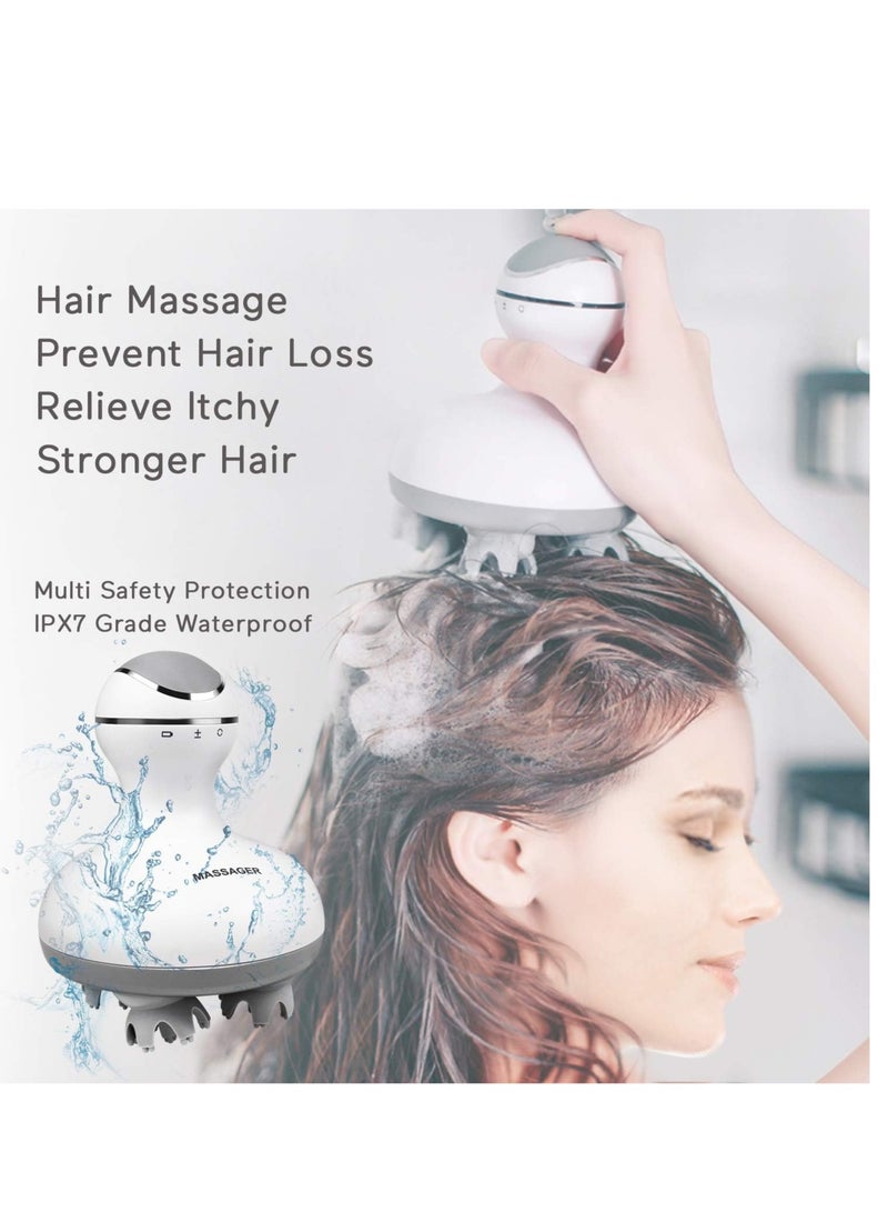 ELTRAZONE Electric Scalp Massager Portable Handheld Head Scratcher with 4 Heads Deep Tissue Kneading 84 Nodes for Stimulating Hair Growth Stress Release Full Body Massage - Image 4
