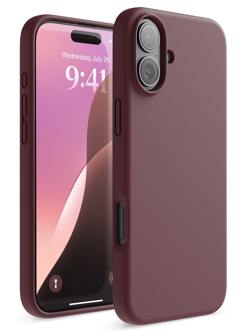 Elago Liquid Silicone for iPhone 16 Plus Case Cover Full Body Protection, Shockproof, Slim, Anti-Scratch Soft Microfiber Lining - Burgundy - Image 1