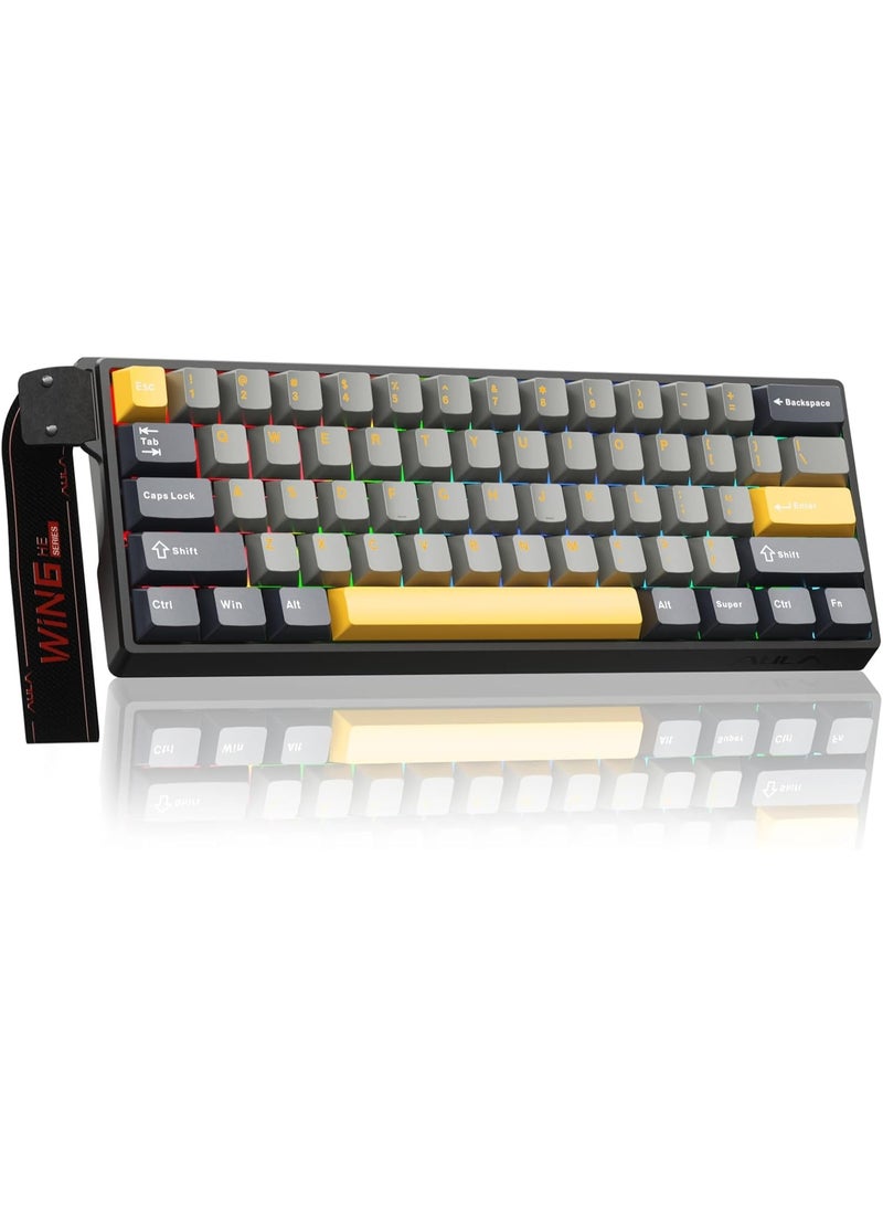 AULA WIN60 HE MAX - 60% Mechanical Gaming Keyboard Wired, Hall Effect Magnetic Switches Hot Swappable, Adjustable Actuation Rapid Trigger Mode, 8000 Hz Polling Rate, 60 Percent Keyboard Compact Design - Image 1