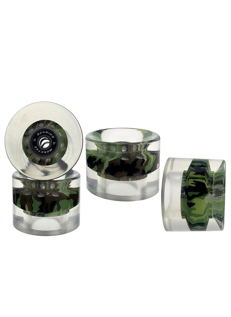 Generic 60x45MM 78A Skateboard Wheels With Bearings 4PCS With T-Tool, Camouflage Green  - Image 3