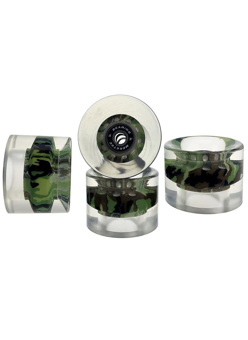 Generic 60x45MM 78A Skateboard Wheels With Bearings 4PCS With T-Tool, Camouflage Green  - Image 2