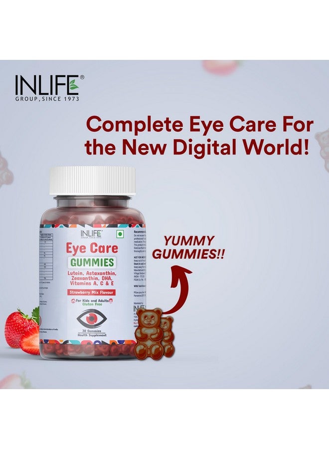 Inlife جومي العين من INLIFE للأطفال والبالغين | مكمل لوتين وزياكسانثين مع أوميغا 3 DHA من الطحالب، أستازانتين، فيتامين A وC وE لدعم صحة العين (30 حبة) - Image 5
