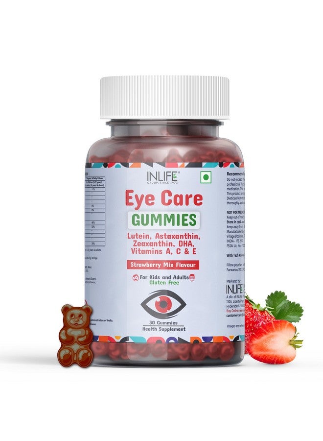 Inlife جومي العين من INLIFE للأطفال والبالغين | مكمل لوتين وزياكسانثين مع أوميغا 3 DHA من الطحالب، أستازانتين، فيتامين A وC وE لدعم صحة العين (30 حبة) - Image 1