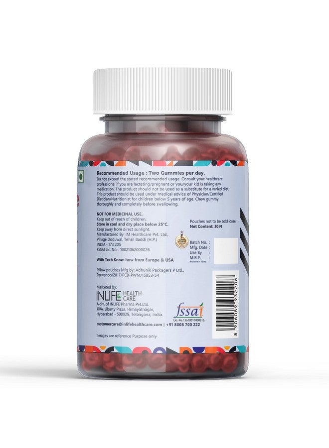 Inlife جومي العين من INLIFE للأطفال والبالغين | مكمل لوتين وزياكسانثين مع أوميغا 3 DHA من الطحالب، أستازانتين، فيتامين A وC وE لدعم صحة العين (30 حبة) - Image 3