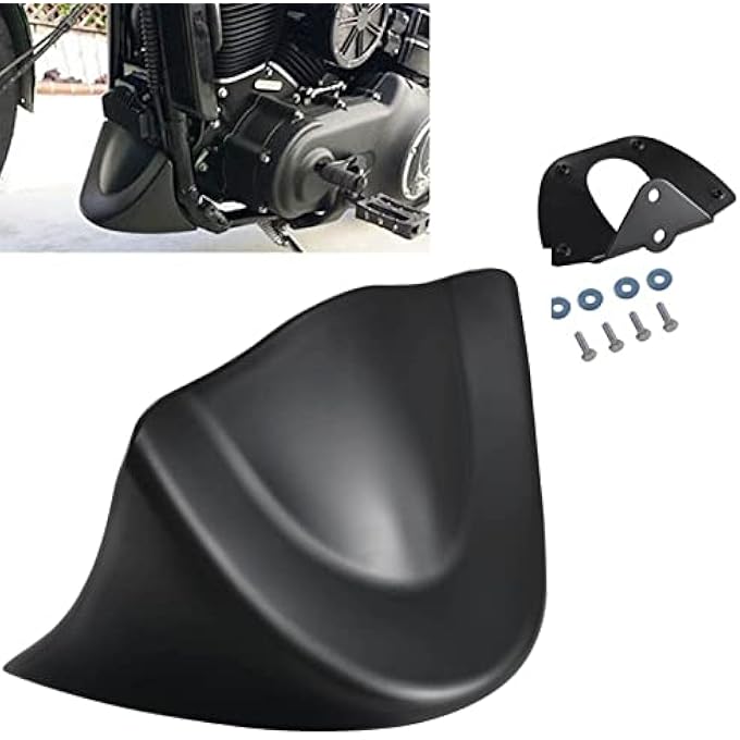 NATGIC Matte Black Motorcycle Front Chin Spoiler Air Dam for Harley Dyna Fat Bob Wide Glide FXD 2006-2017 Guzzi V7III Front Chin Spoiler Lower Cover Air Dam Fairing Cover Chin Fairing (1 PCS) - Image 1
