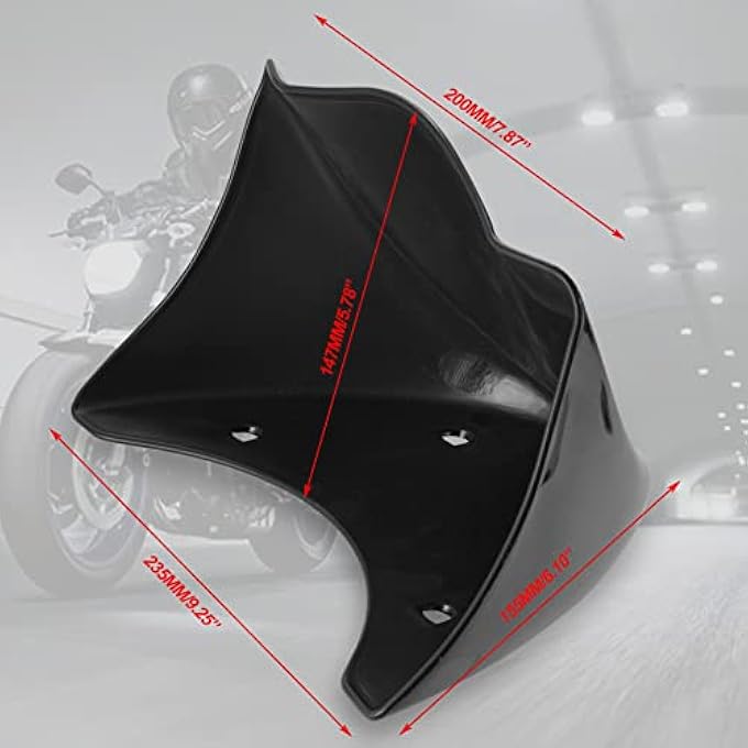 NATGIC Matte Black Motorcycle Front Chin Spoiler Air Dam for Harley Dyna Fat Bob Wide Glide FXD 2006-2017 Guzzi V7III Front Chin Spoiler Lower Cover Air Dam Fairing Cover Chin Fairing (1 PCS) - Image 4