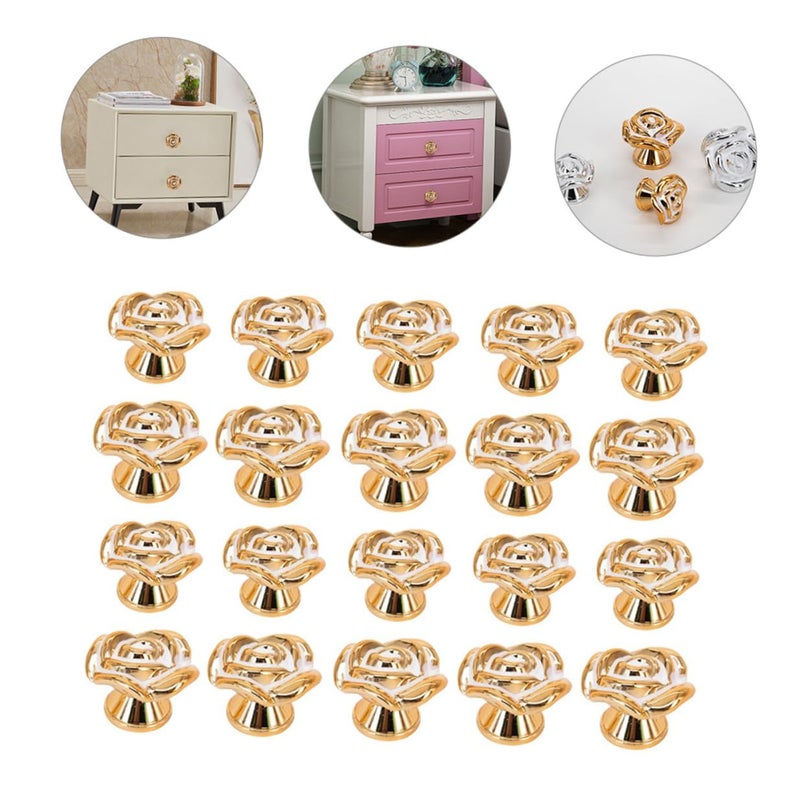Rose Gold Cabinet Knobs 20 Pack Kitchen Dresser Drawer Decorative Furniture Pulls - Image 5