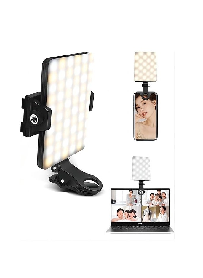 Cool Baby COOLBABY Cell Phone Selfie Light 60 LEDs Mobile Phone Light with Rechargeable Clip and Adjustable 3 Light Modes 2000mAh Video Light  - Image 1