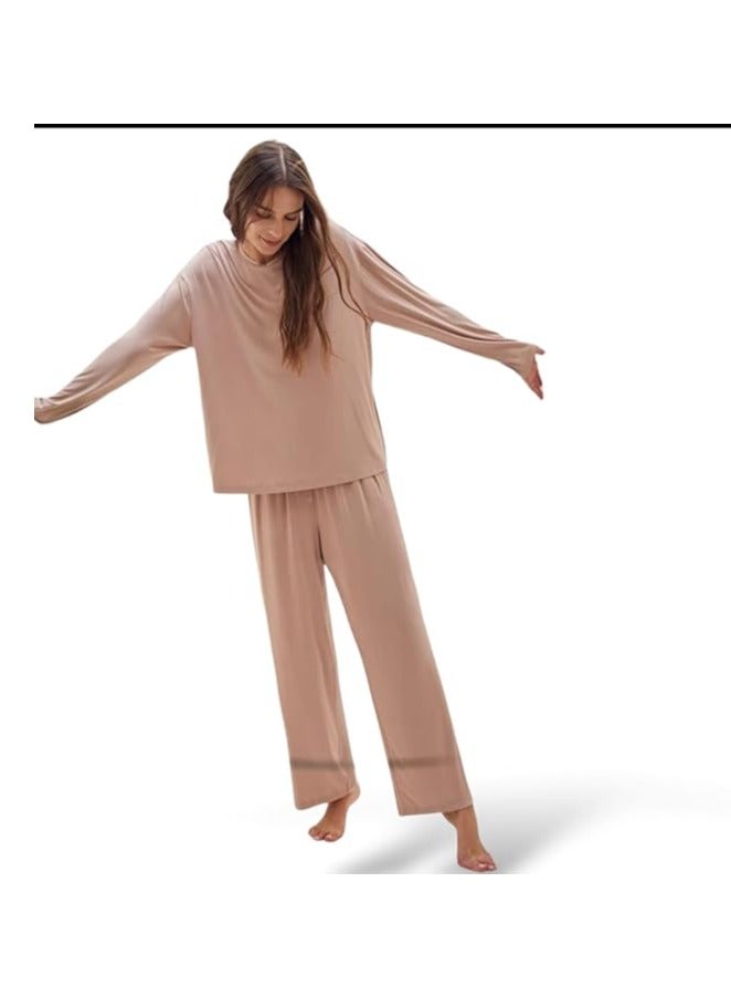 بونكا طقم بيجامة فيسكوز منزلي فضفاض مكون من قطعتين تي شيرت وسروال - Image 1