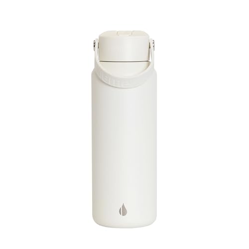Elemental 40oz Insulated Water Bottle with Straw 100 LeakProof Stainless Steel Core Water Bottles for Travel Sports and Gym Double Wall Insulation BPA Free White - Image 1